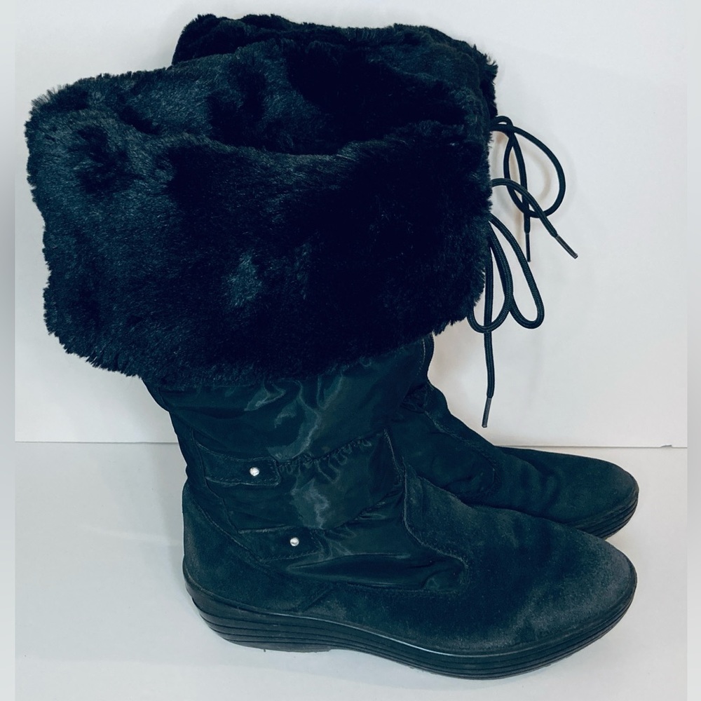 Pajar Louisa Zip-up Alpine Winter Boot Women 9.5 Faux Fur Cuff Waterproof Warm